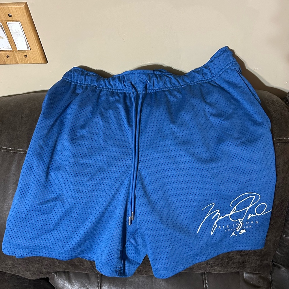 Jordan Blue Mesh Above Knee Shorts The Jordan Collection Royal Blue Large NWT